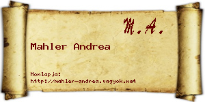 Mahler Andrea névjegykártya