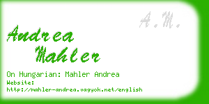 andrea mahler business card